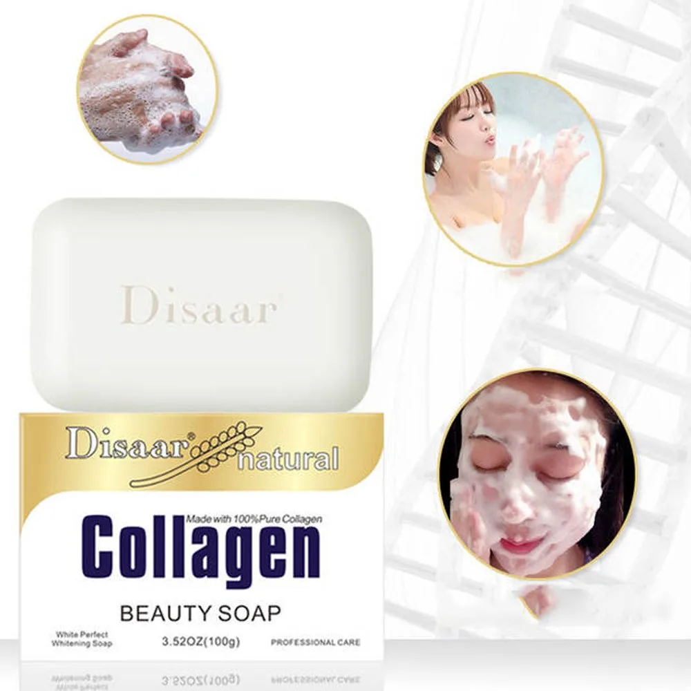 DISAAR BEAUTY Natural Collagen Beauty Soap Clear Face Smooth Skin Reduces