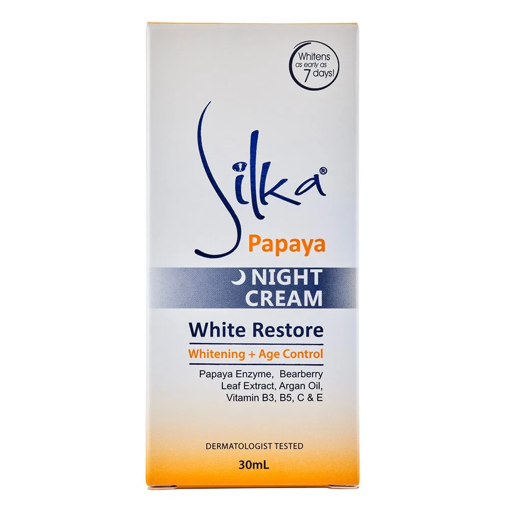 Silka Papaya Night Cream White Restore Whitening + Age Control